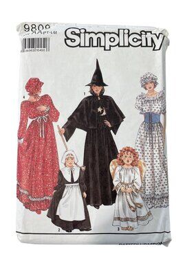 90s Simplicity 9809 Sewing Pattern Size Petite-Large Misses Costume 1990 UNCUT
